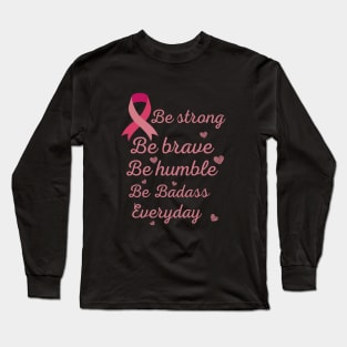 Breast cancer awareness support gift october pink ribbon, breast cancer awareness notebook tee artwork... Long Sleeve T-Shirt